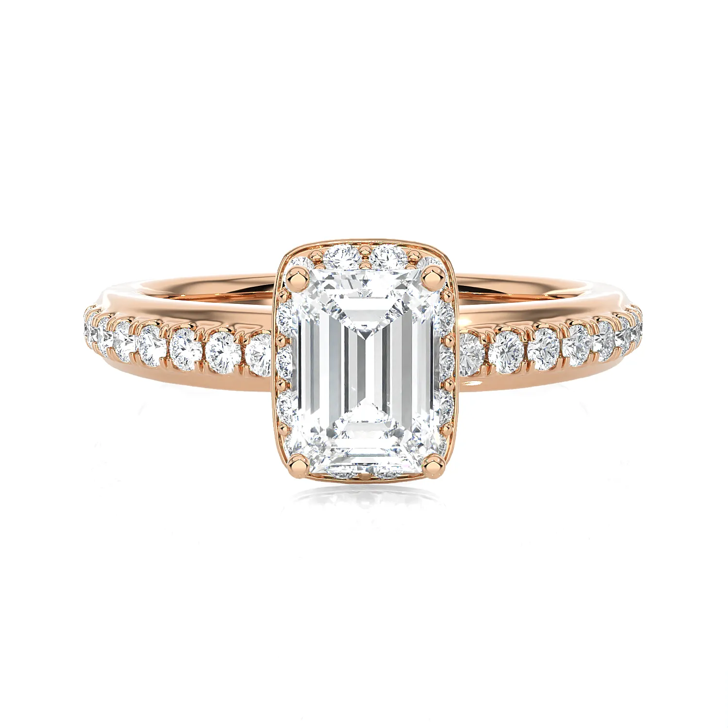 1 3/4 ctw Emerald-Cut Lab Grown Diamond Side Stone Engagement Ring