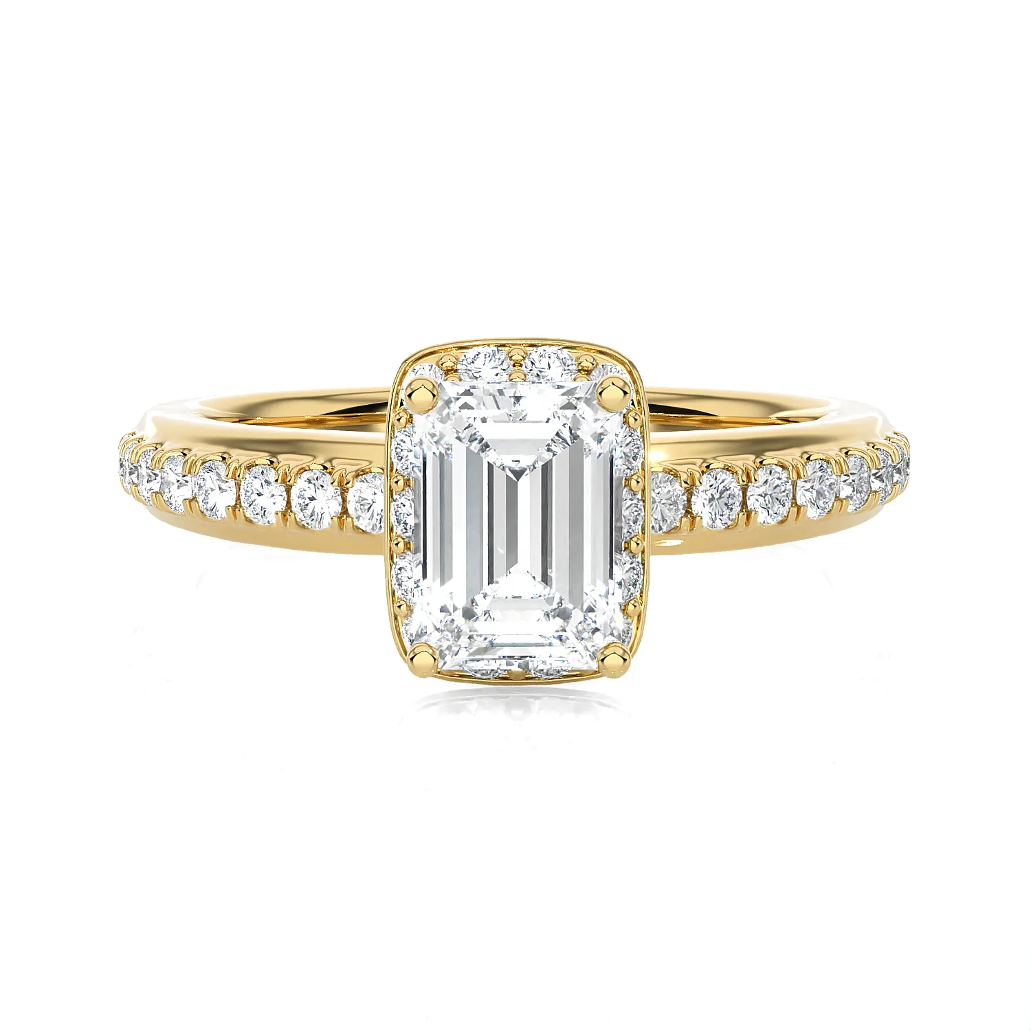 1 3/4 ctw Emerald-Cut Lab Grown Diamond Side Stone Engagement Ring
