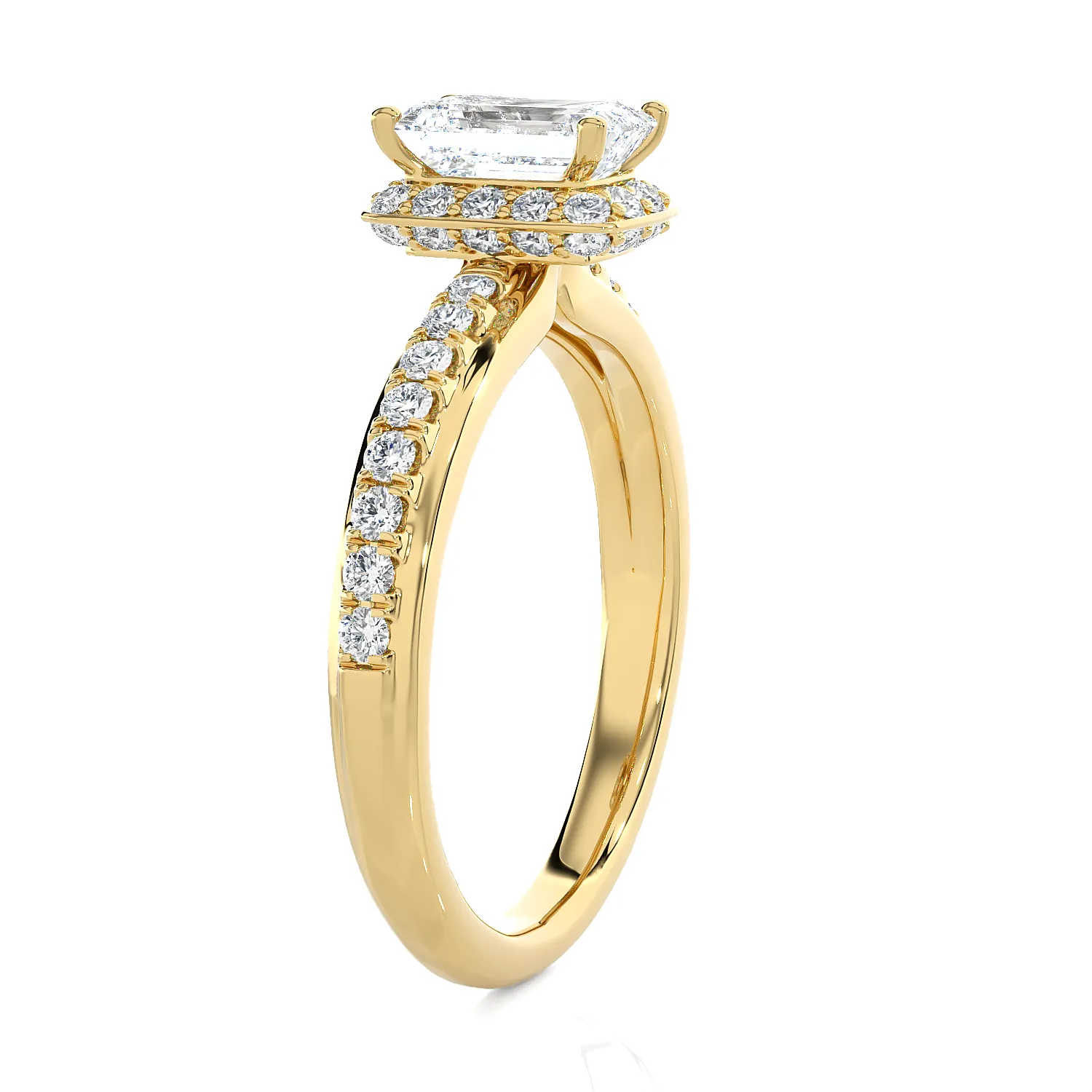 1 3/4 ctw Emerald-Cut Lab Grown Diamond Side Stone Engagement Ring