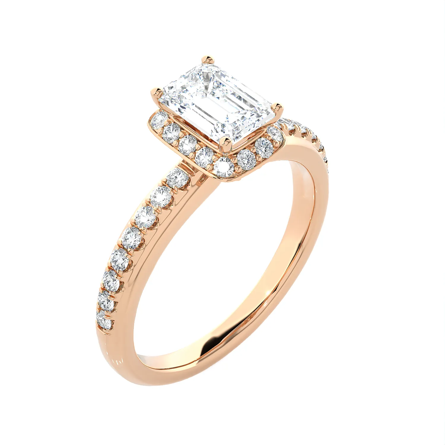 1 3/4 ctw Emerald-Cut Lab Grown Diamond Side Stone Engagement Ring