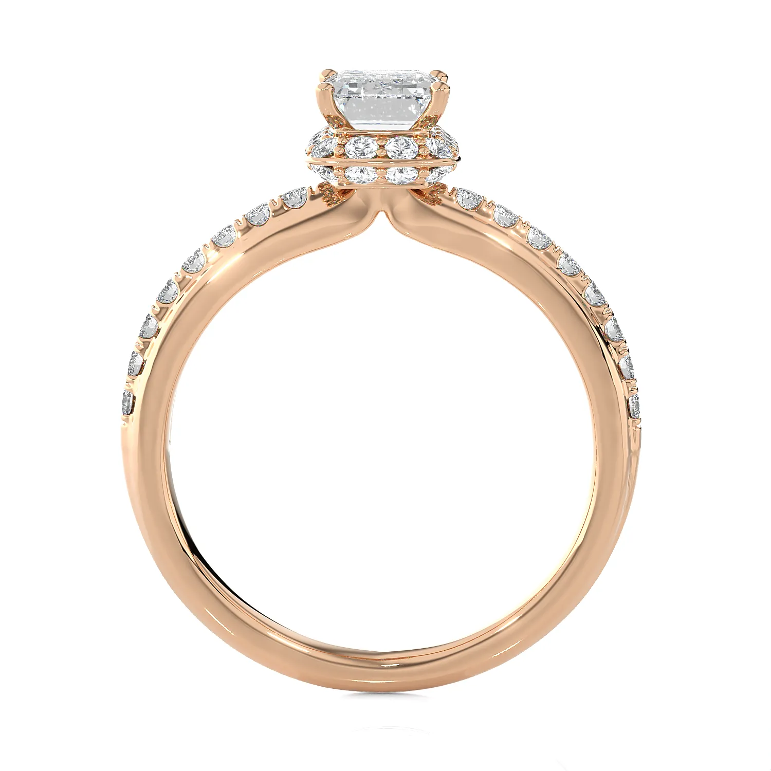 1 3/4 ctw Emerald-Cut Lab Grown Diamond Side Stone Engagement Ring