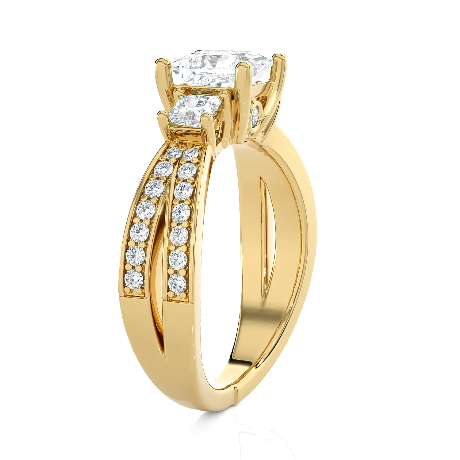 1 5/8 ctw Princess-Cut Three Stone Lab Grown Diamond Ring