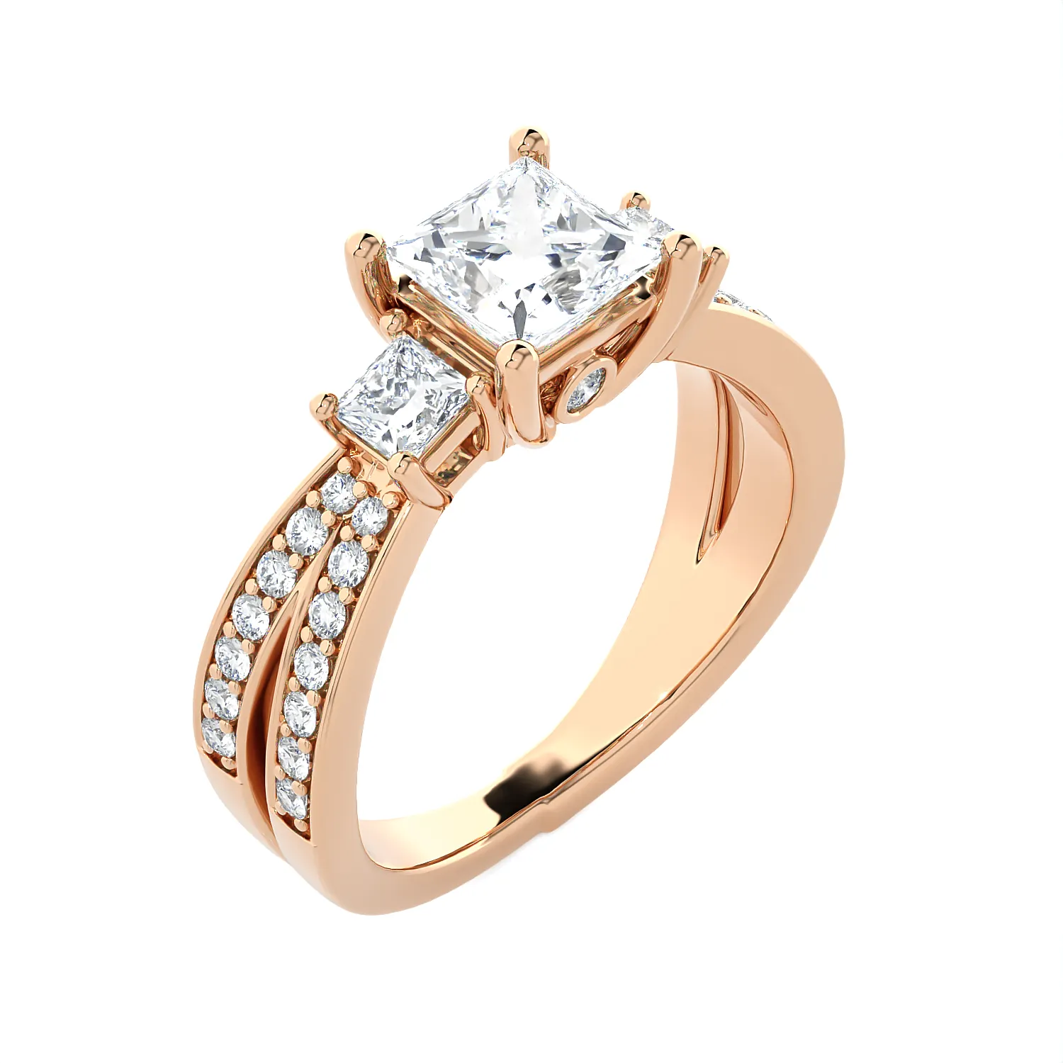 1 5/8 ctw Princess-Cut Three Stone Lab Grown Diamond Ring