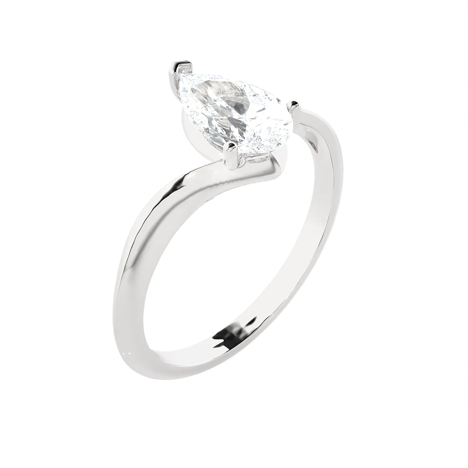 1 ctw Pear-Shaped Lab Grown Diamond Solitaire Engagement Ring