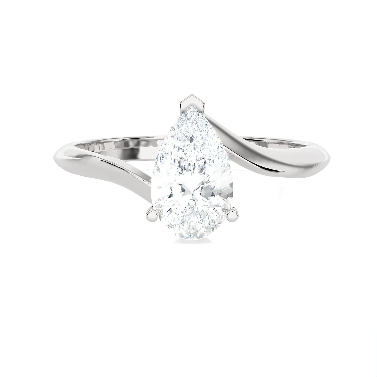 1 ctw Pear-Shaped Lab Grown Diamond Solitaire Engagement Ring