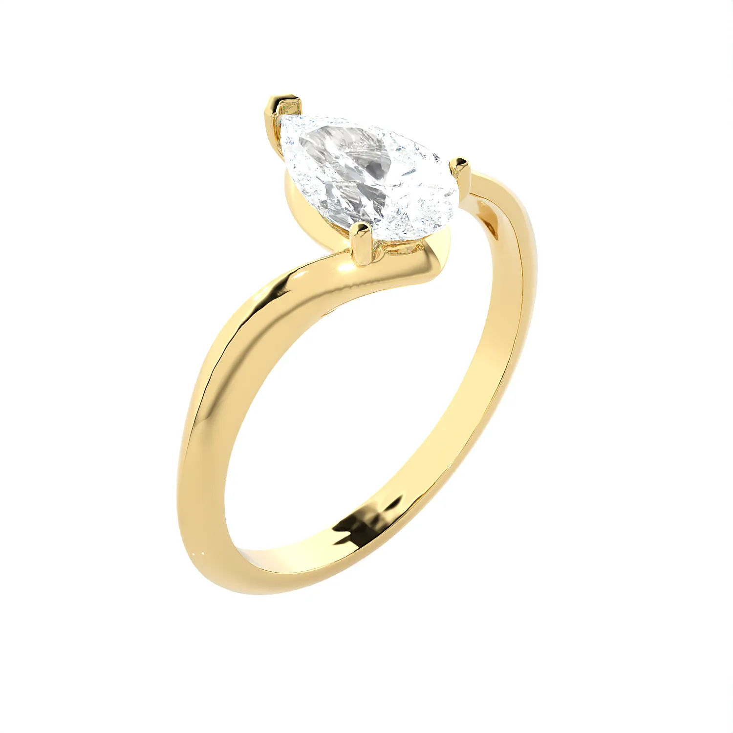 1 ctw Pear-Shaped Lab Grown Diamond Solitaire Engagement Ring