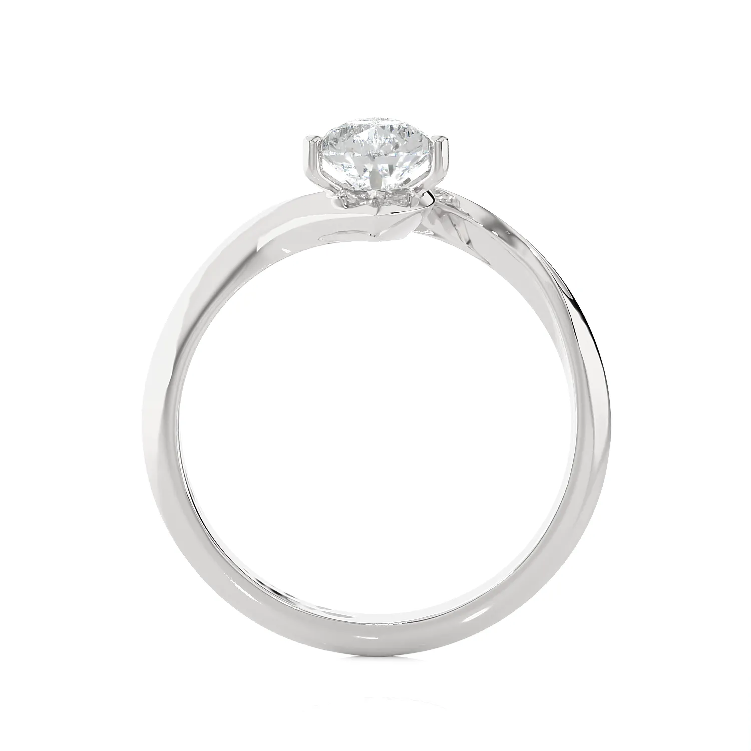 1 ctw Pear-Shaped Lab Grown Diamond Solitaire Engagement Ring