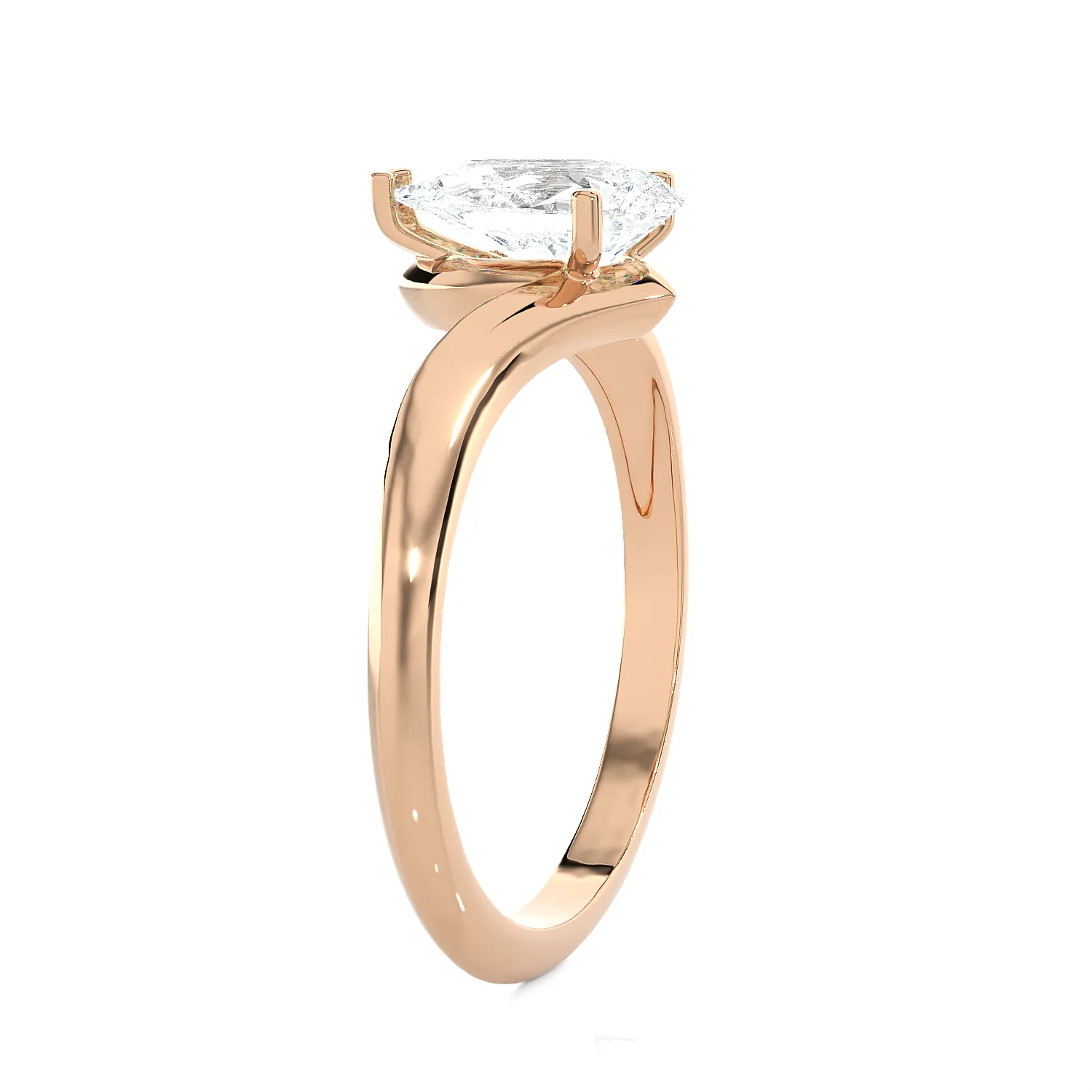 1 ctw Pear-Shaped Lab Grown Diamond Solitaire Engagement Ring
