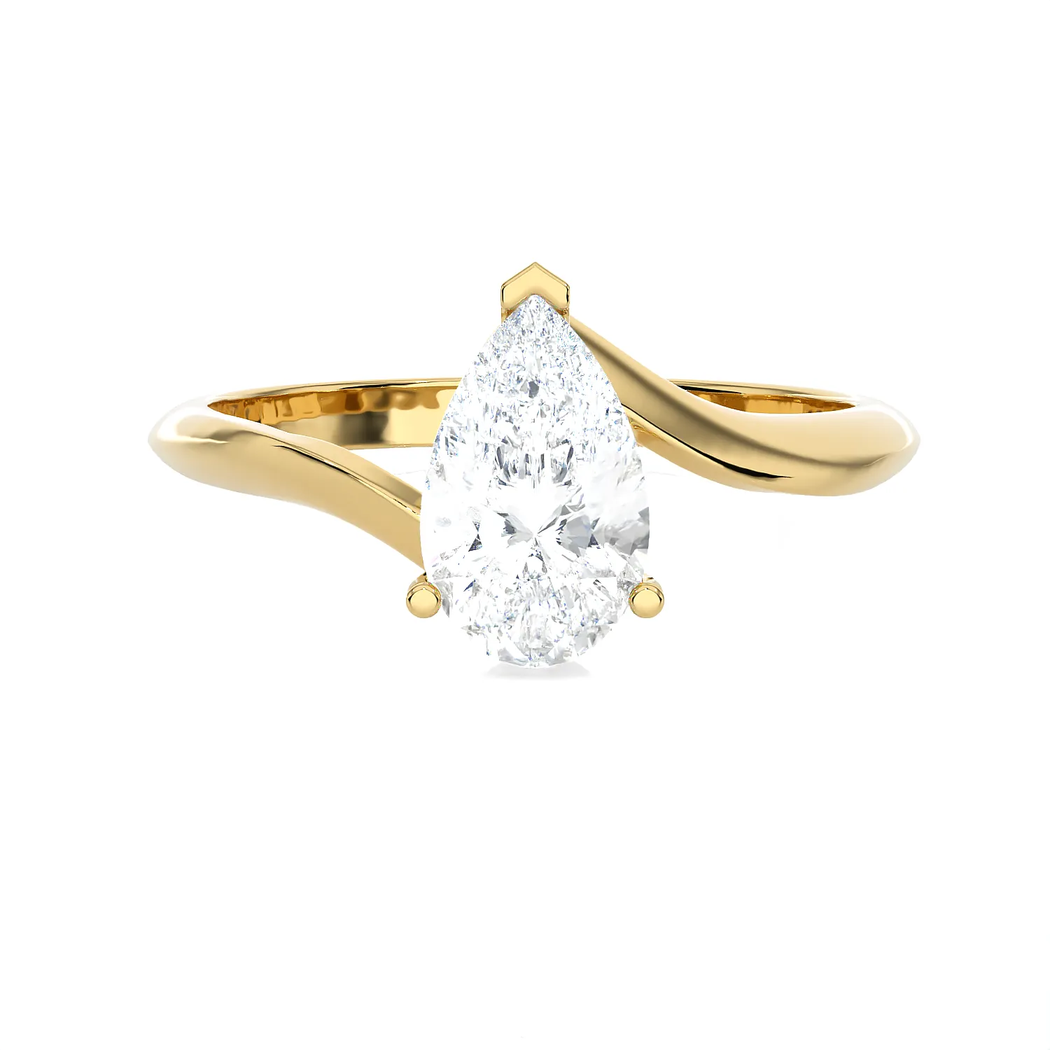 1 ctw Pear-Shaped Lab Grown Diamond Solitaire Engagement Ring