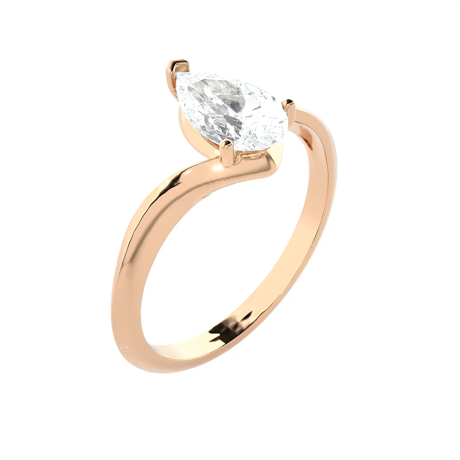 1 ctw Pear-Shaped Lab Grown Diamond Solitaire Engagement Ring