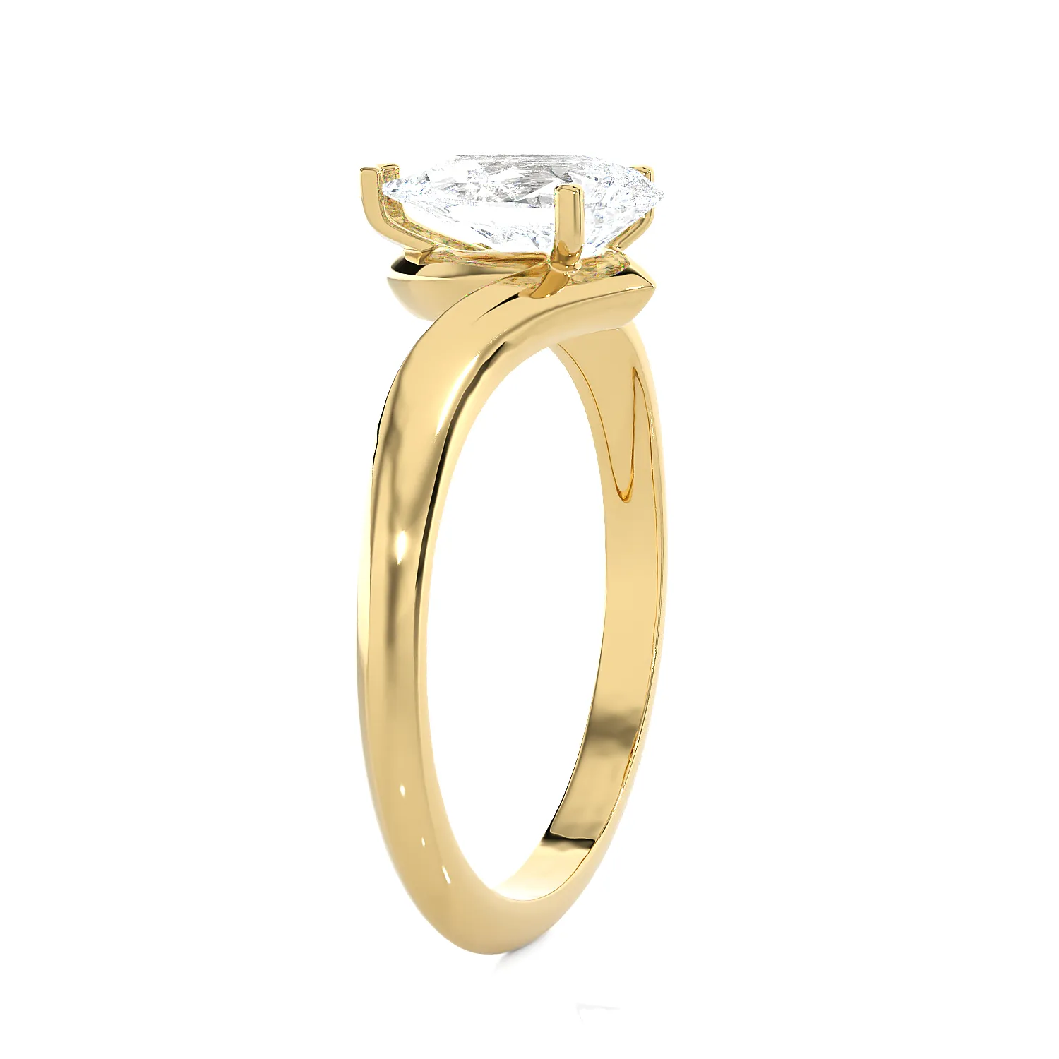 1 ctw Pear-Shaped Lab Grown Diamond Solitaire Engagement Ring