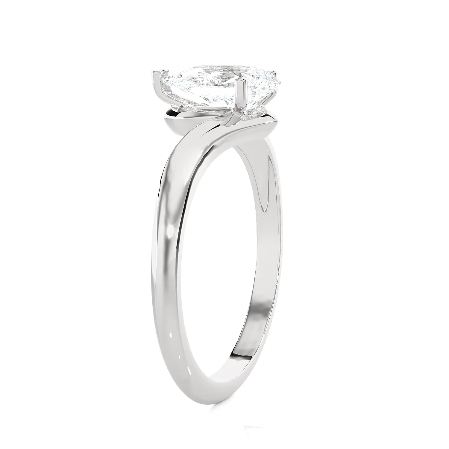 1 ctw Pear-Shaped Lab Grown Diamond Solitaire Engagement Ring