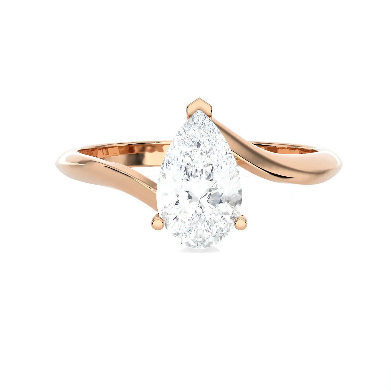 1 ctw Pear-Shaped Lab Grown Diamond Solitaire Engagement Ring
