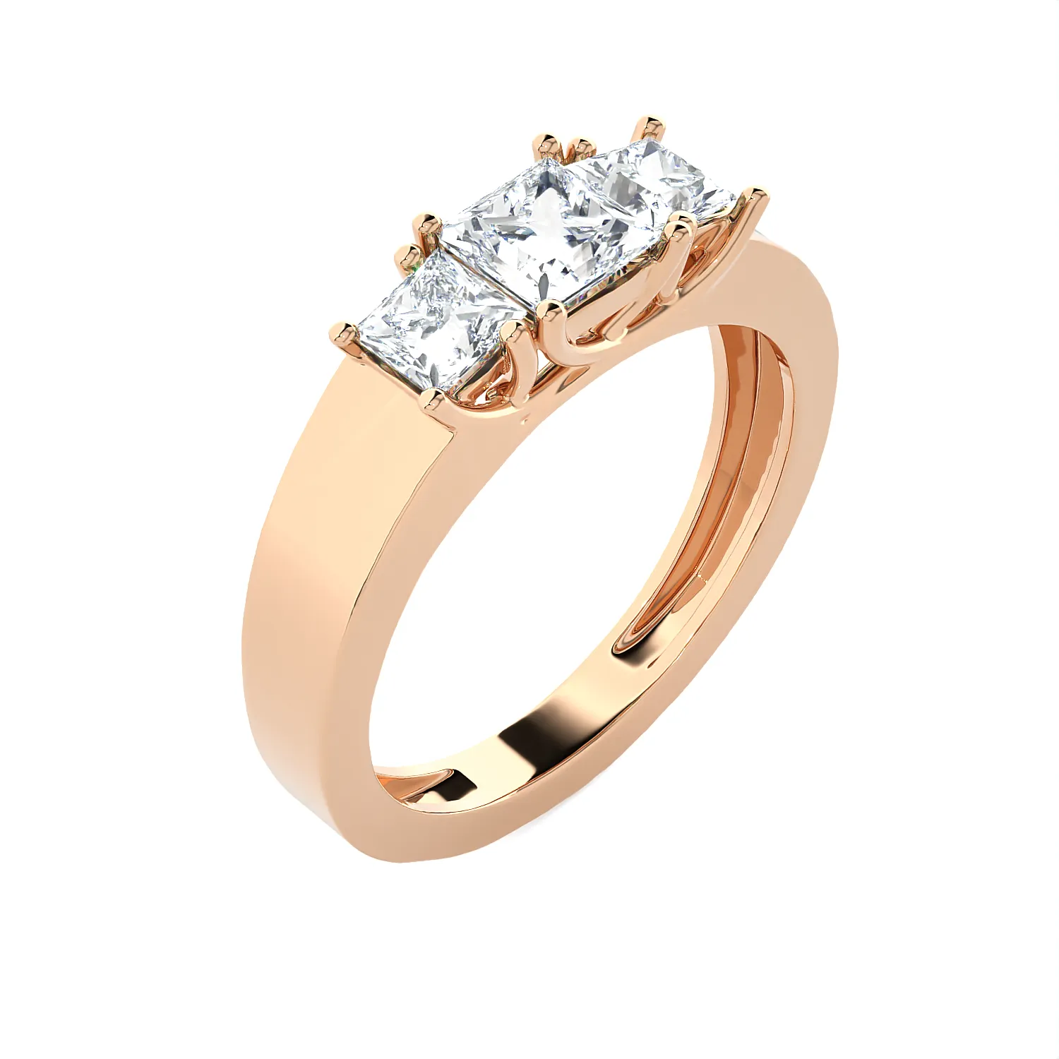 1 ctw Princess-Cut Three Stone Lab Grown Diamond Ring