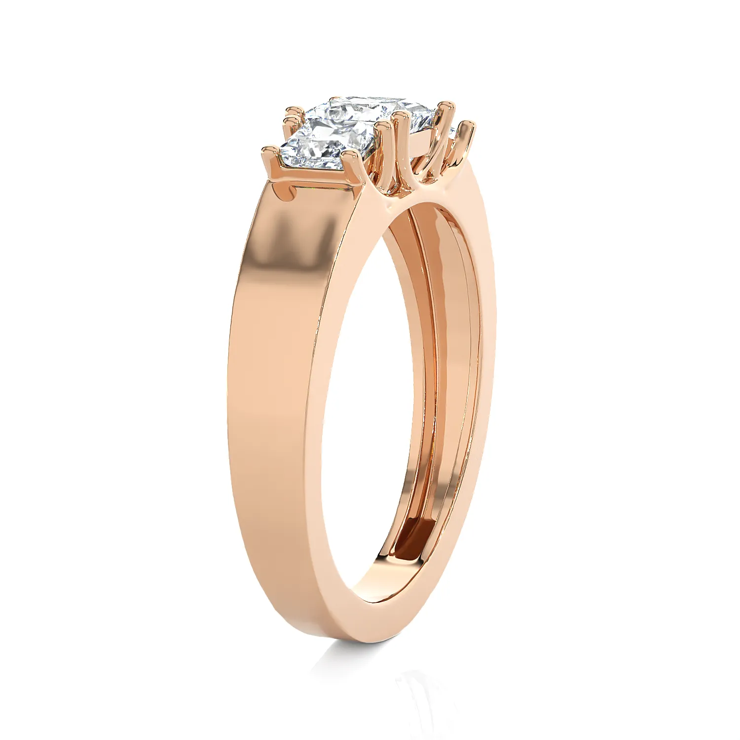 1 ctw Princess-Cut Three Stone Lab Grown Diamond Ring
