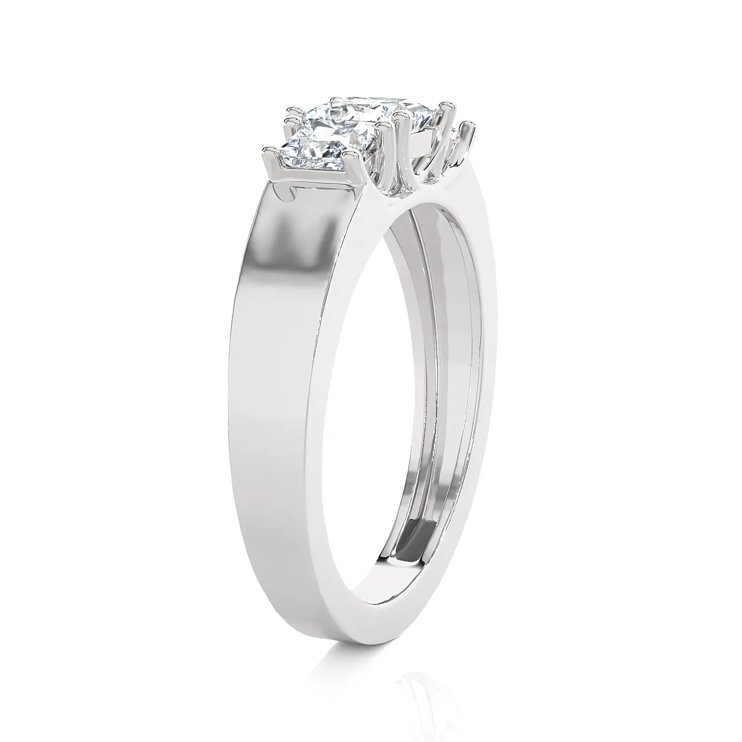 1 ctw Princess-Cut Three Stone Lab Grown Diamond Ring