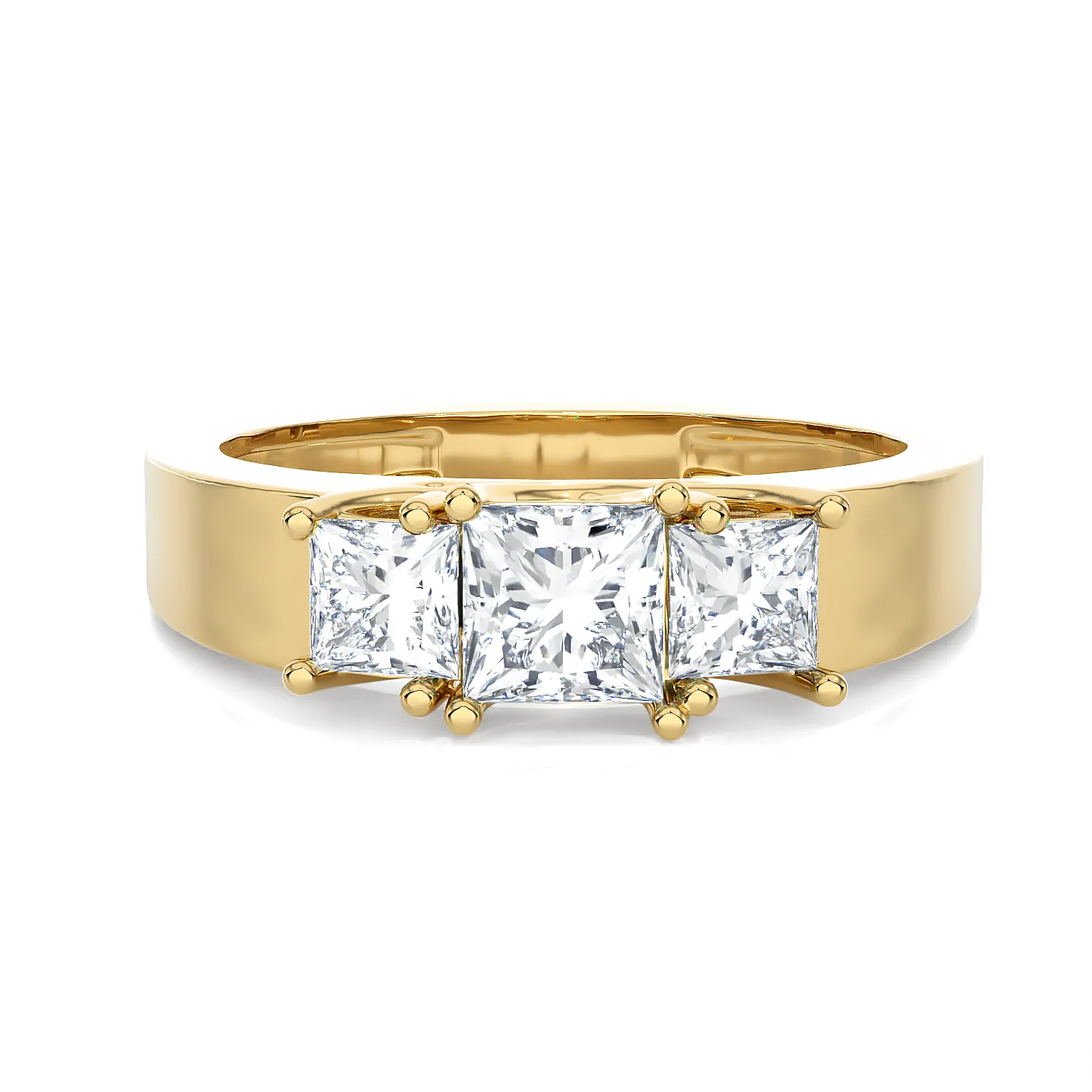 1 ctw Princess-Cut Three Stone Lab Grown Diamond Ring