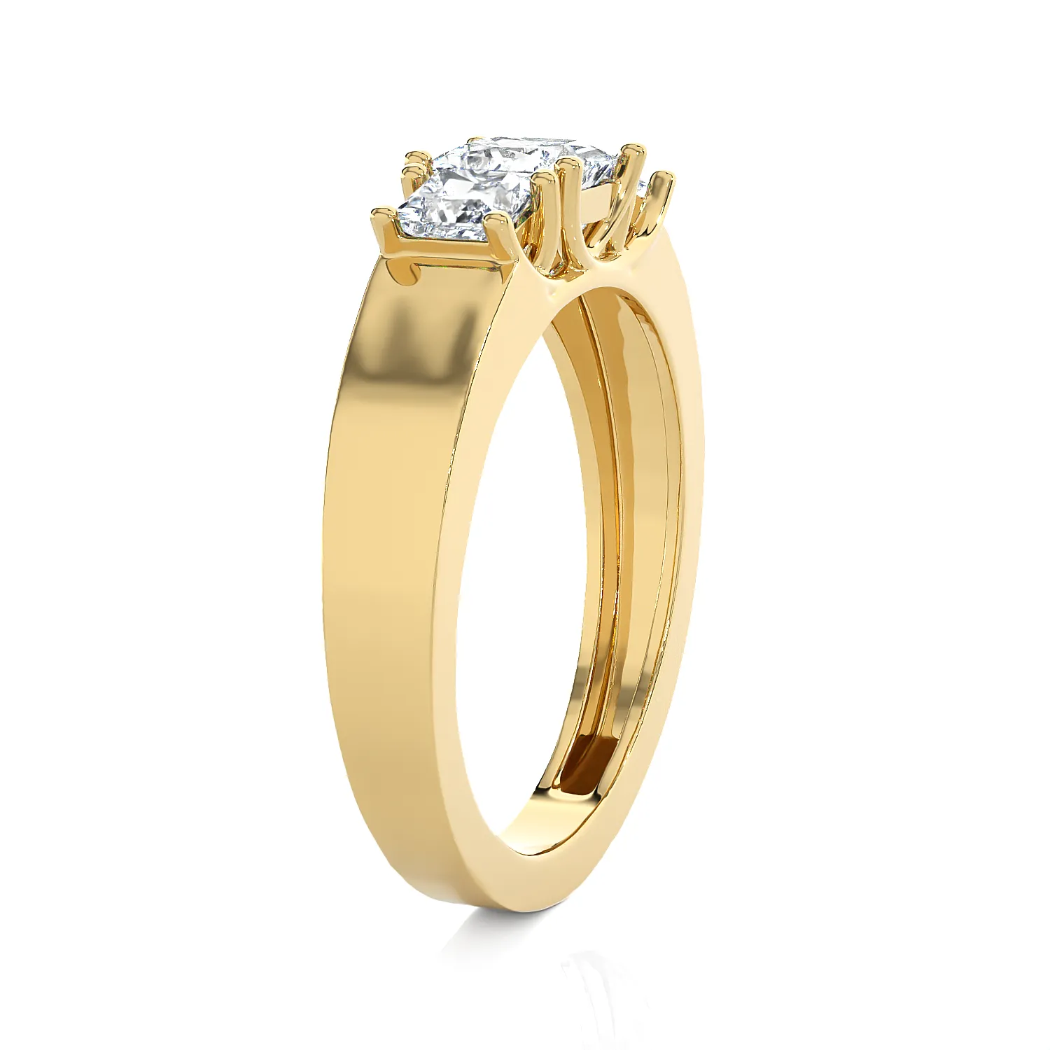 1 ctw Princess-Cut Three Stone Lab Grown Diamond Ring
