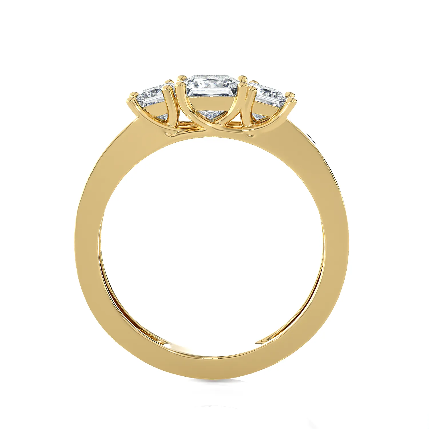 1 ctw Princess-Cut Three Stone Lab Grown Diamond Ring