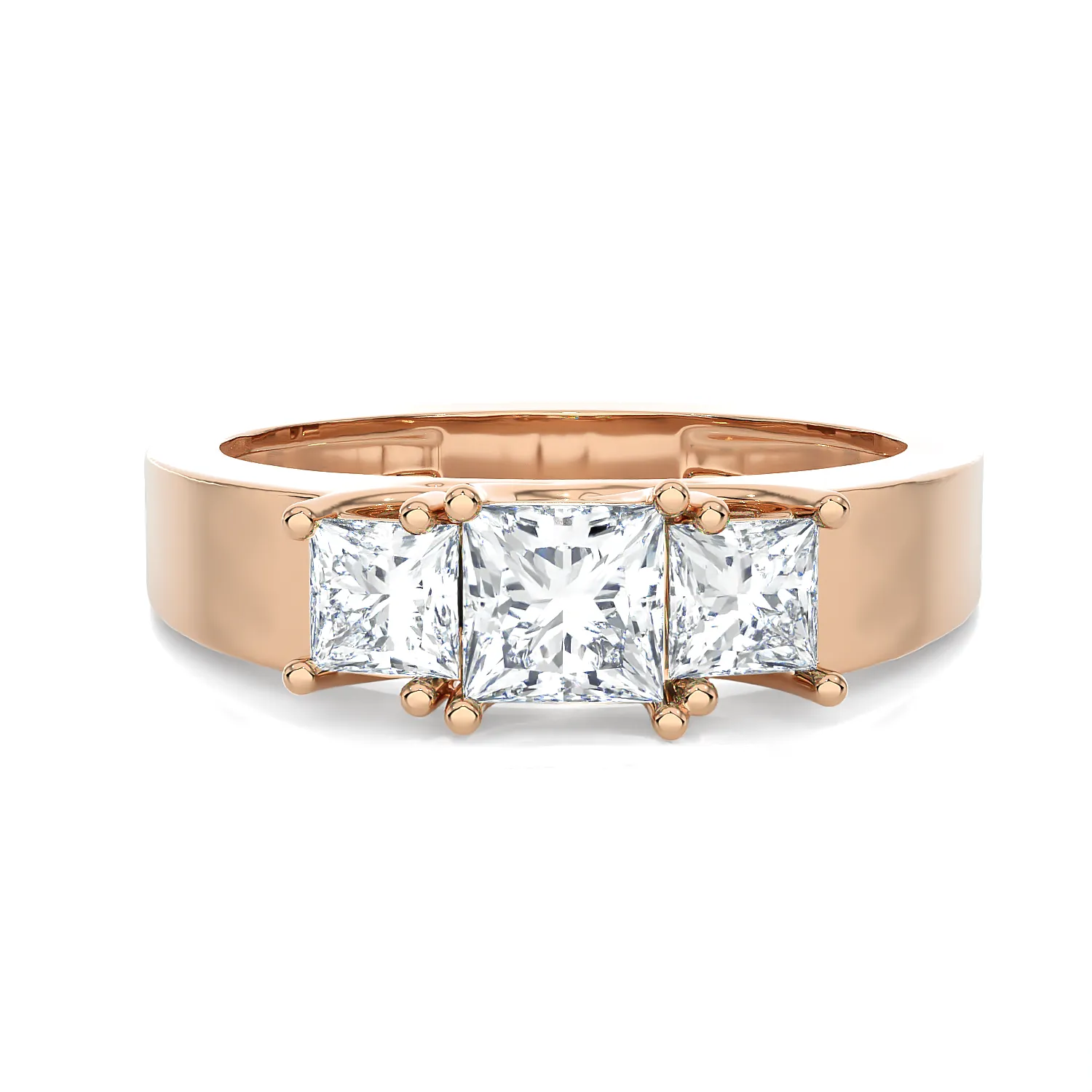 1 ctw Princess-Cut Three Stone Lab Grown Diamond Ring
