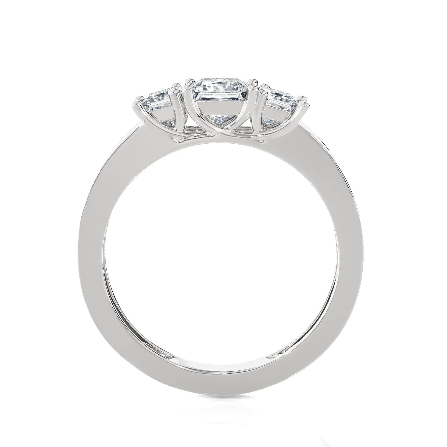 1 ctw Princess-Cut Three Stone Lab Grown Diamond Ring