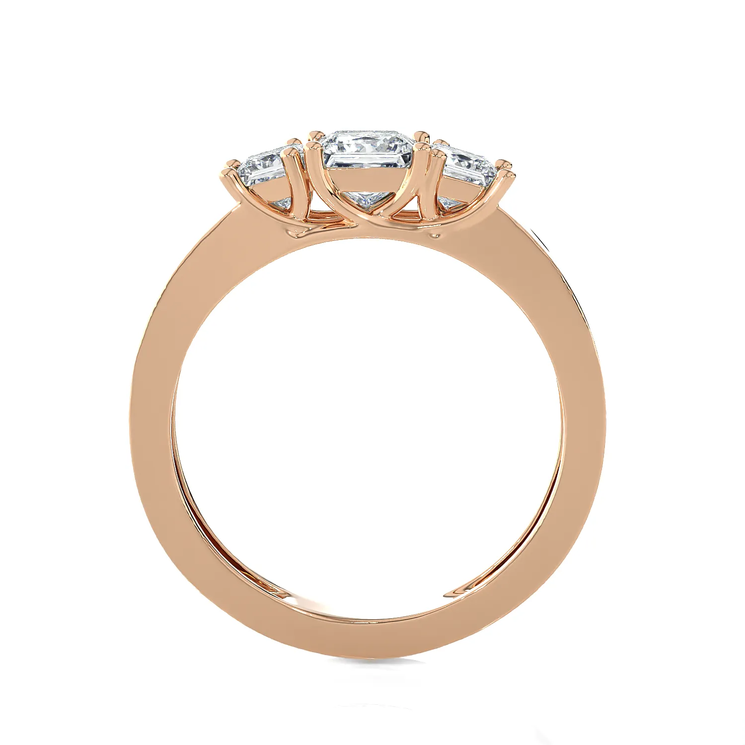 1 ctw Princess-Cut Three Stone Lab Grown Diamond Ring