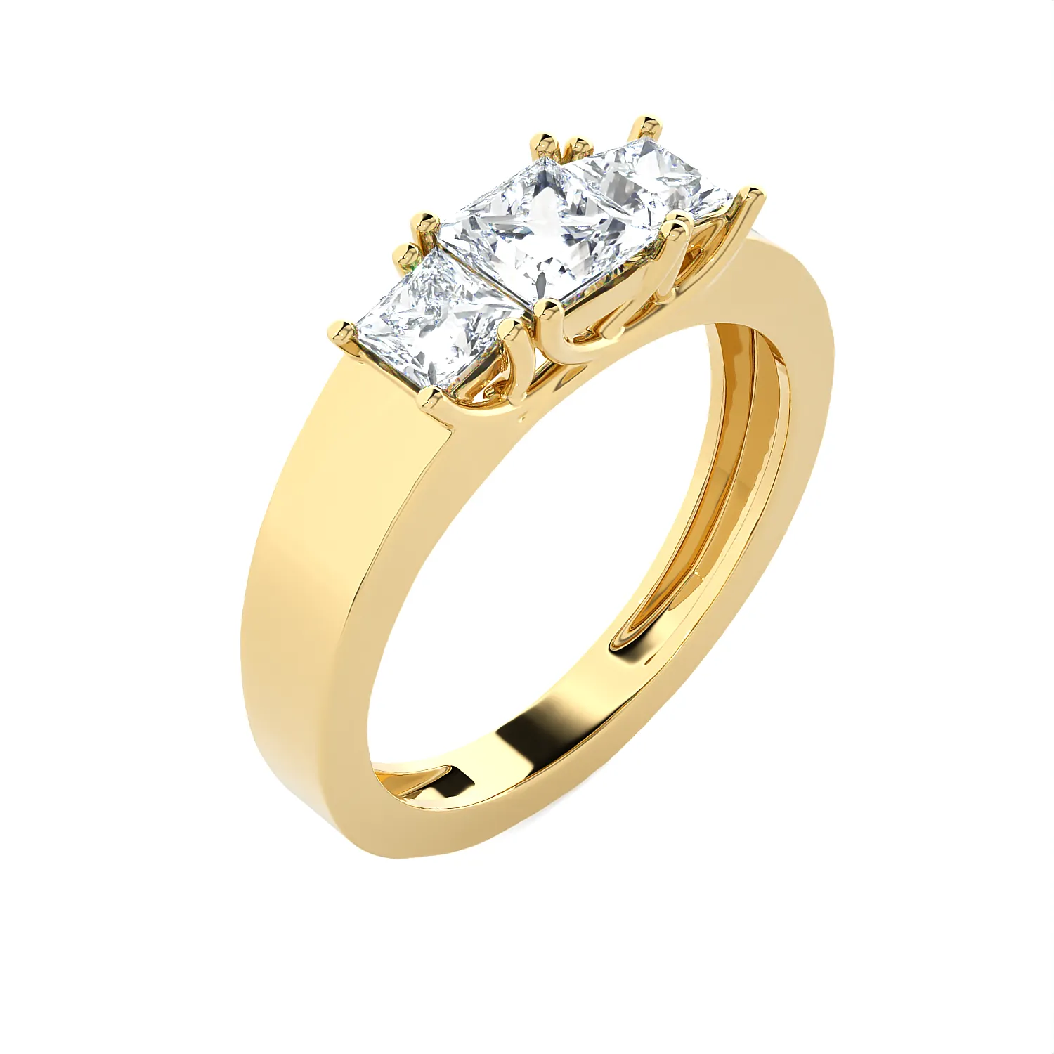 1 ctw Princess-Cut Three Stone Lab Grown Diamond Ring