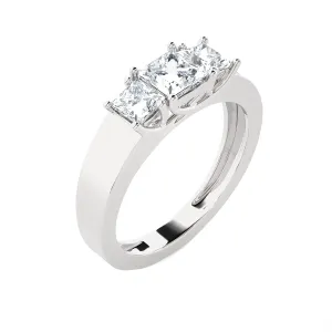 1 ctw Princess-Cut Three Stone Lab Grown Diamond Ring