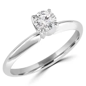 1/4 Carats Solitaire Diamond Engagement Ring GH/SI1-SI2 14K Yellow Gold & White Gold