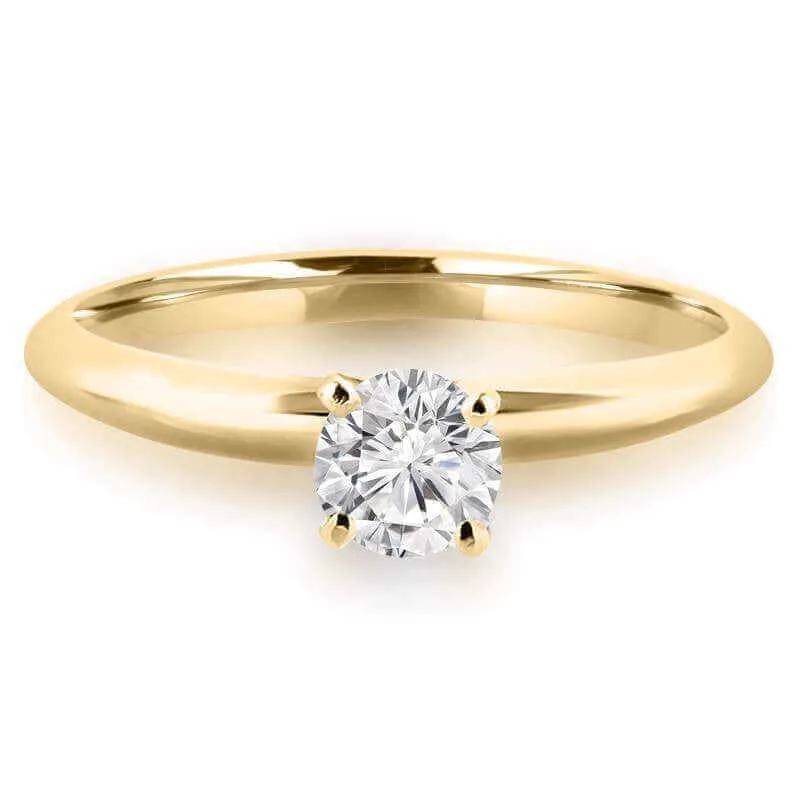 1/4 Carats Solitaire Diamond Engagement Ring GH/SI1-SI2 14K Yellow Gold & White Gold