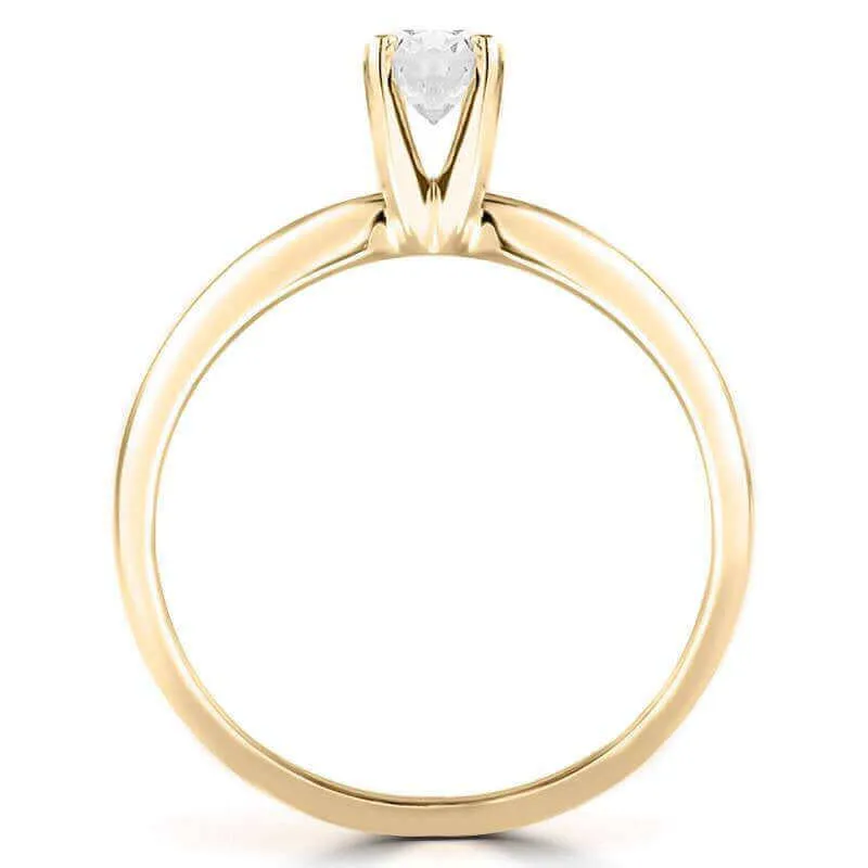 1/4 Carats Solitaire Diamond Engagement Ring GH/SI1-SI2 14K Yellow Gold & White Gold