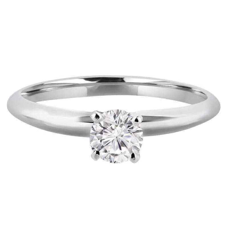 1/4 Carats Solitaire Diamond Engagement Ring GH/SI1-SI2 14K Yellow Gold & White Gold