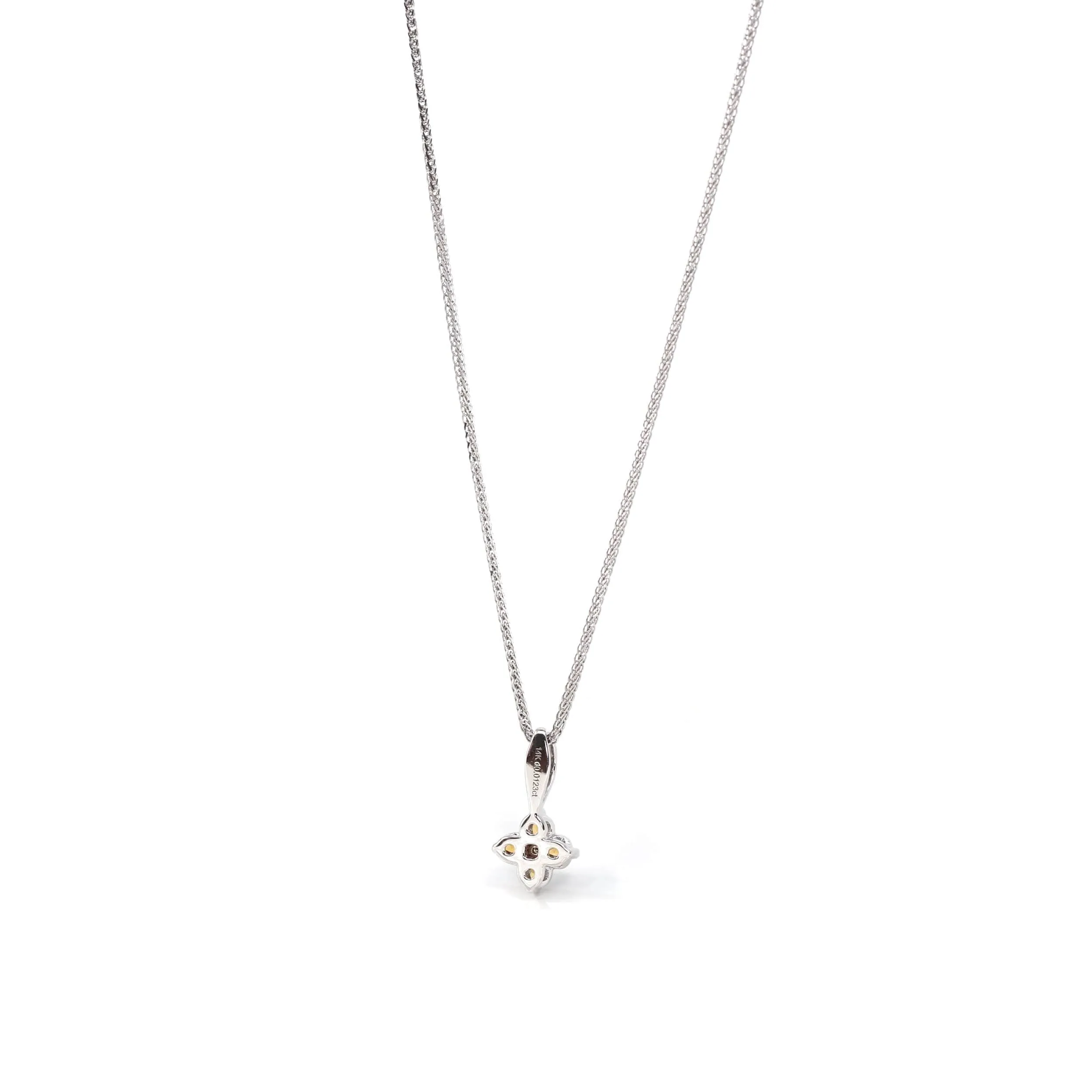 14k White Gold AA Four Styles Of Birthstones, 4 stone Necklace with Diamonds