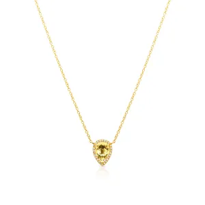 14KT Yellow Gold Citrine Diamond Sophie Necklace