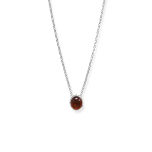 18"   2" Hammered Edge Oval Baltic Amber Necklace