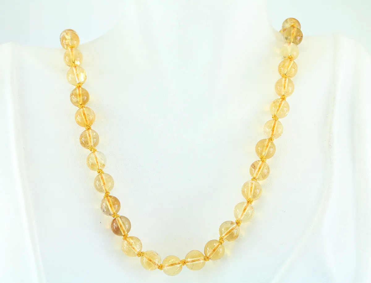 19" Citrine Beaded Necklace