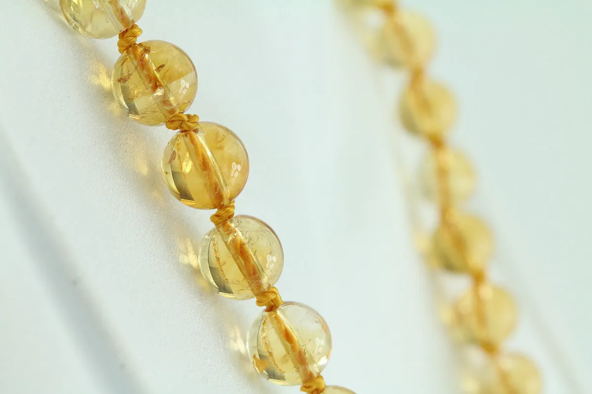19" Citrine Beaded Necklace