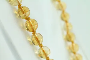19" Citrine Beaded Necklace