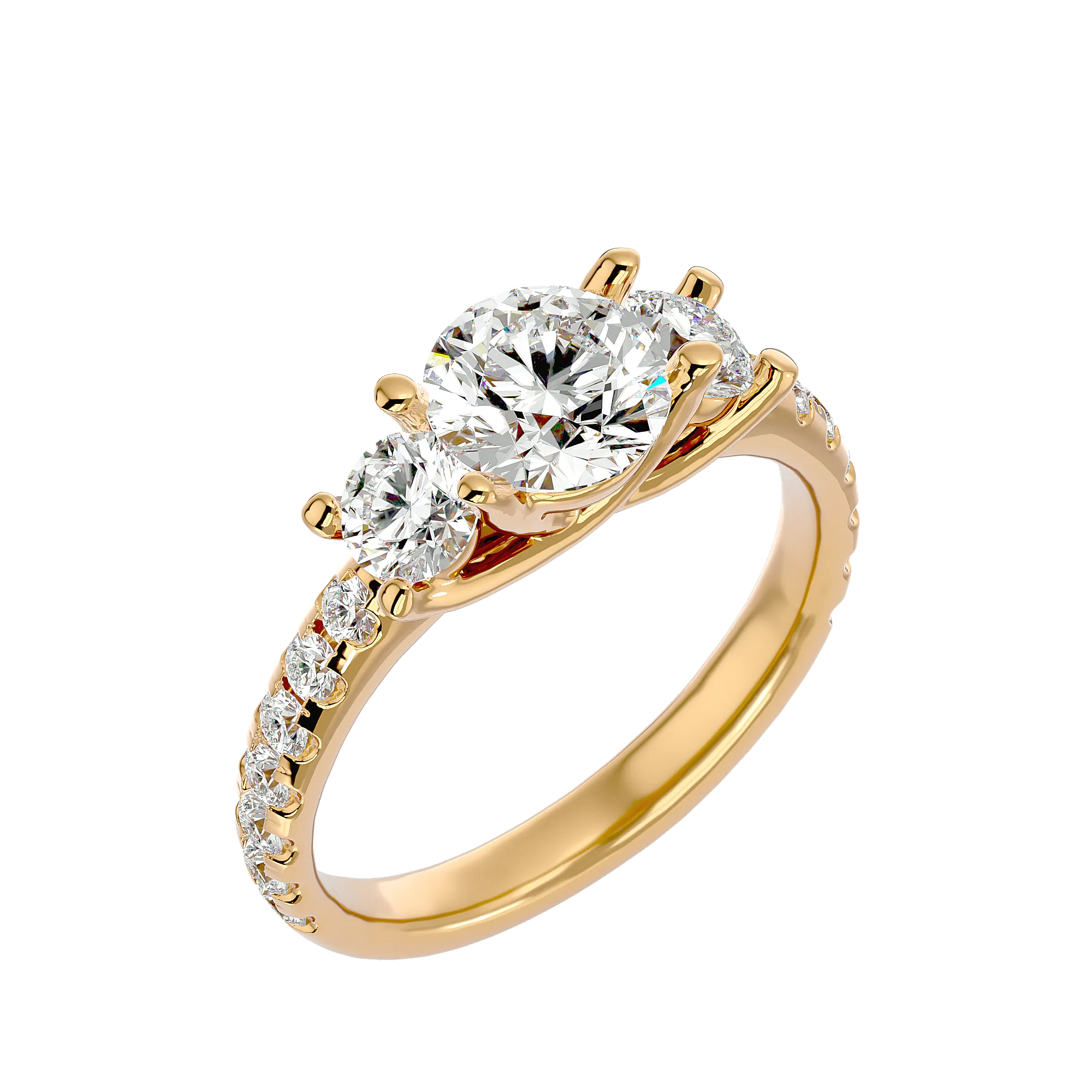2 1/2 ctw Round Three Stone Lab Grown Diamond Ring