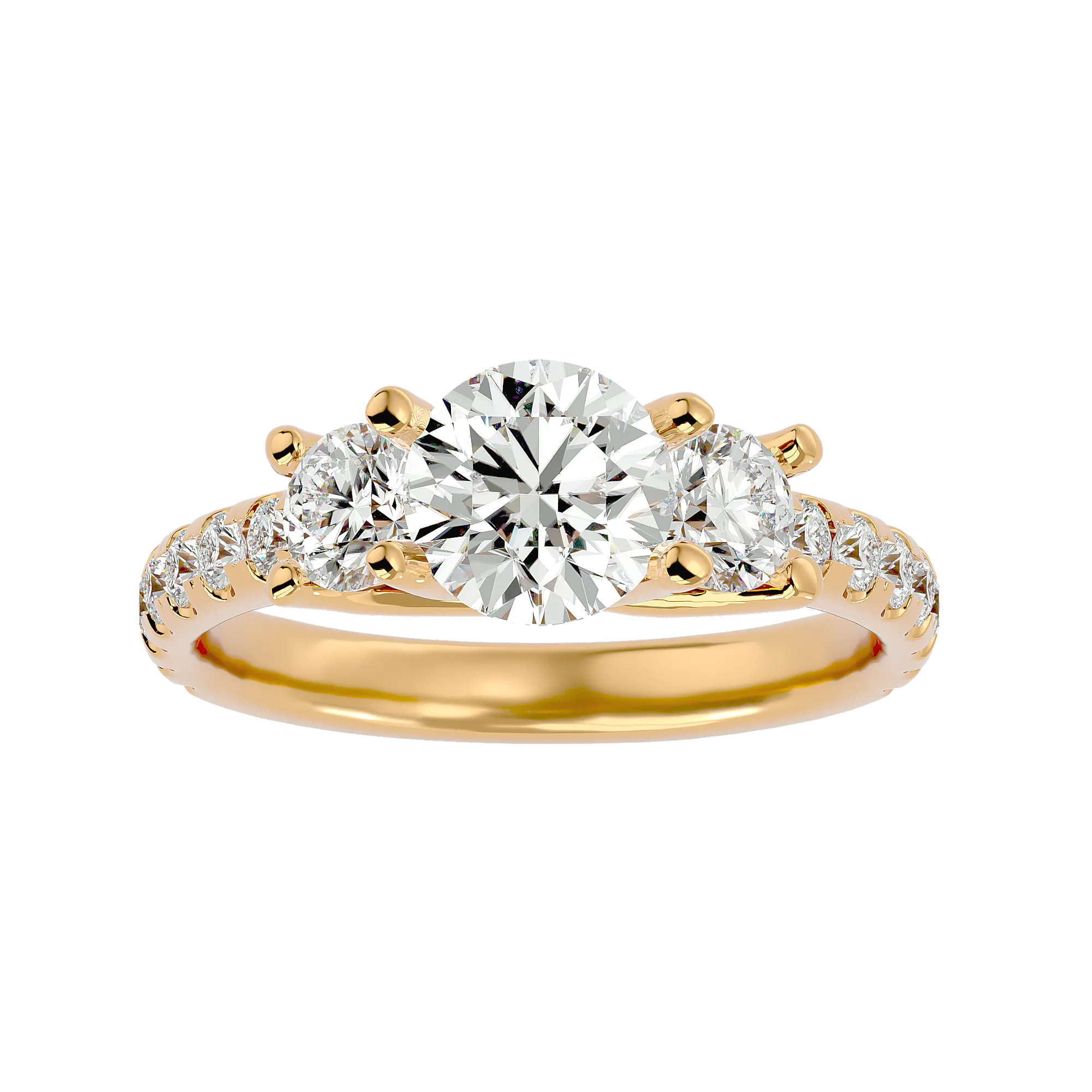 2 1/2 ctw Round Three Stone Lab Grown Diamond Ring