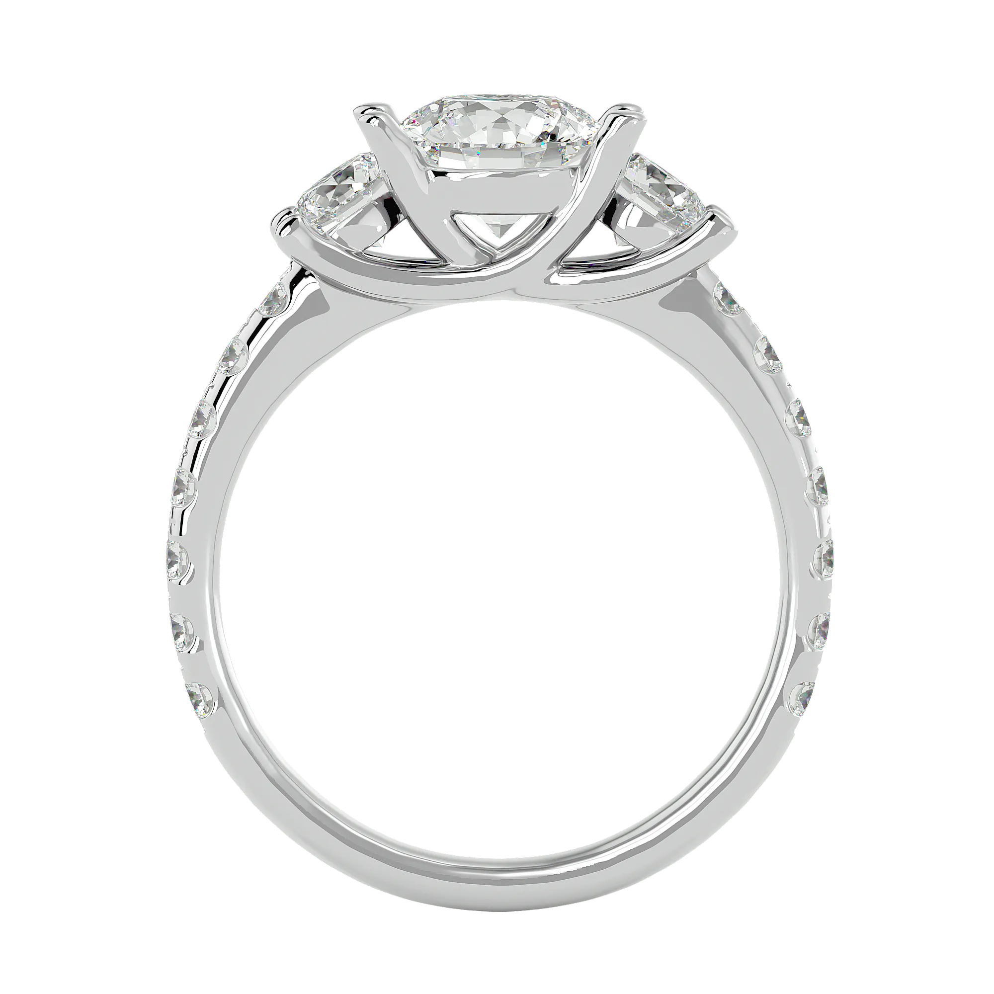 2 1/2 ctw Round Three Stone Lab Grown Diamond Ring
