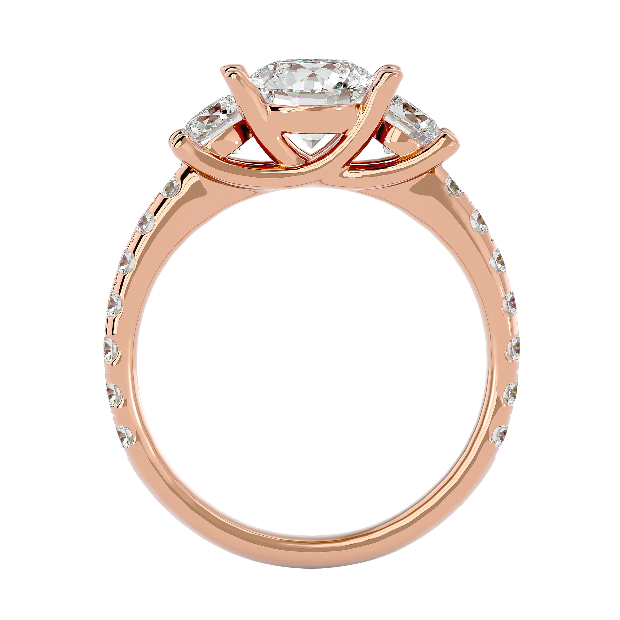 2 1/2 ctw Round Three Stone Lab Grown Diamond Ring