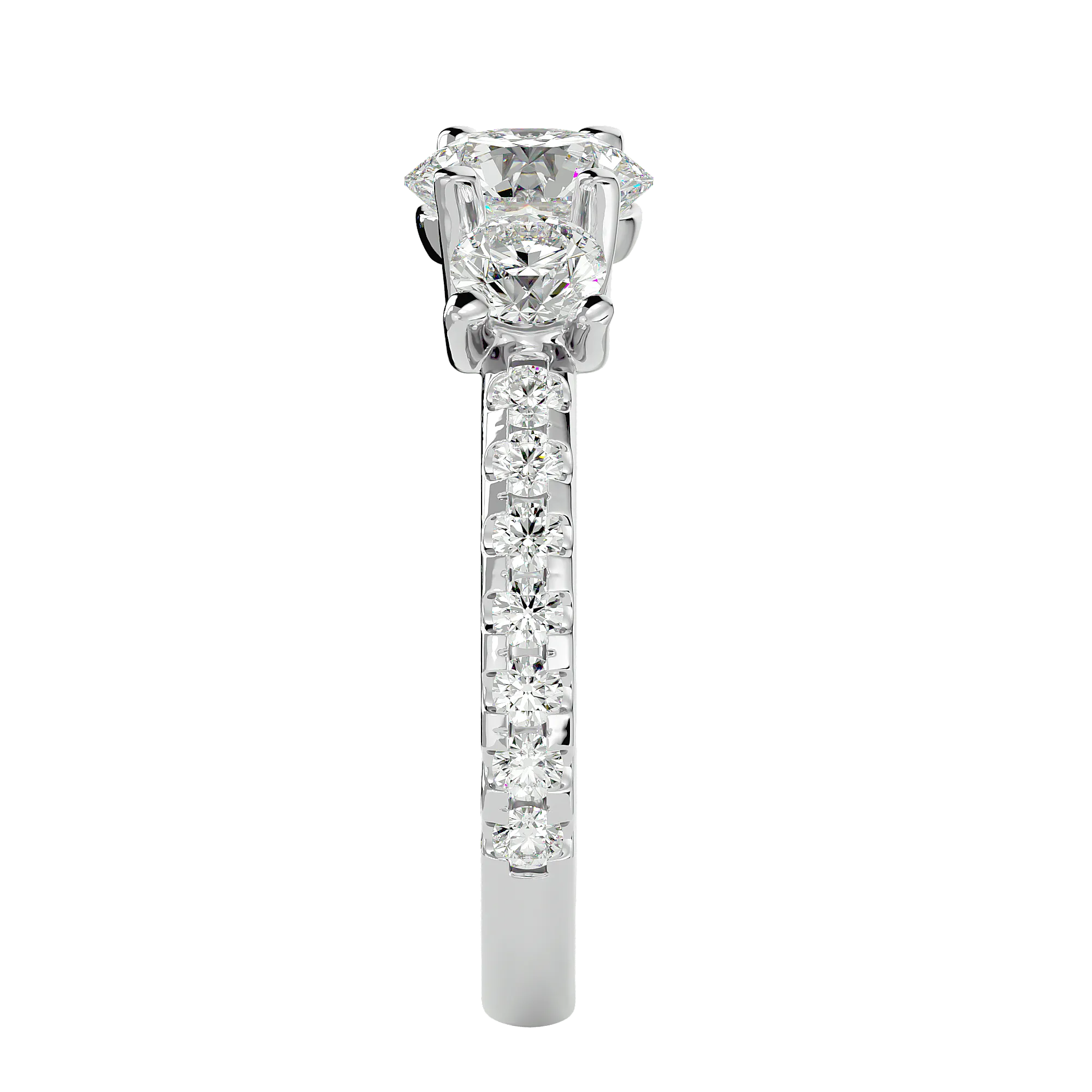 2 1/2 ctw Round Three Stone Lab Grown Diamond Ring