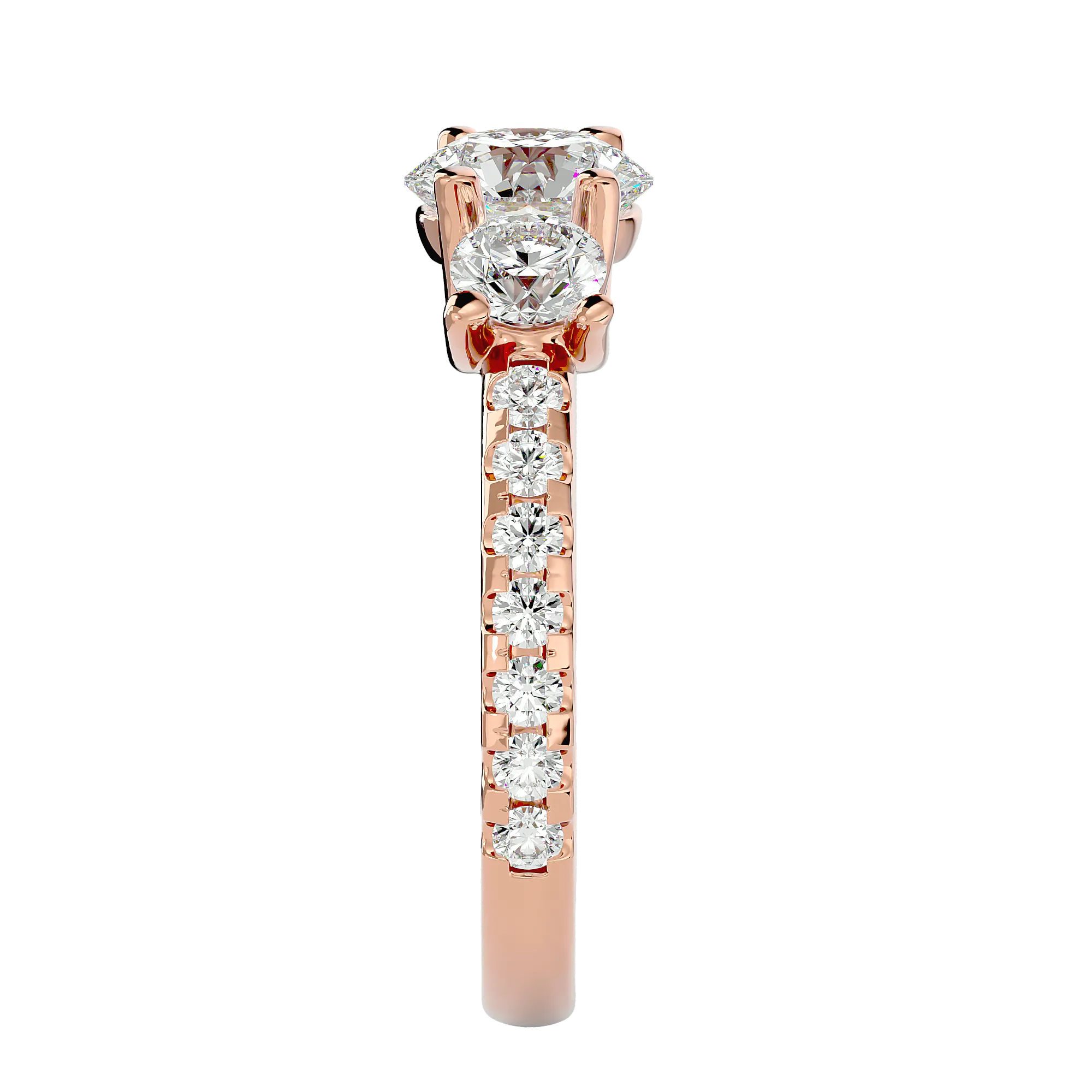 2 1/2 ctw Round Three Stone Lab Grown Diamond Ring