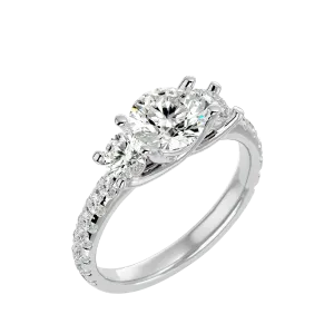 2 1/2 ctw Round Three Stone Lab Grown Diamond Ring