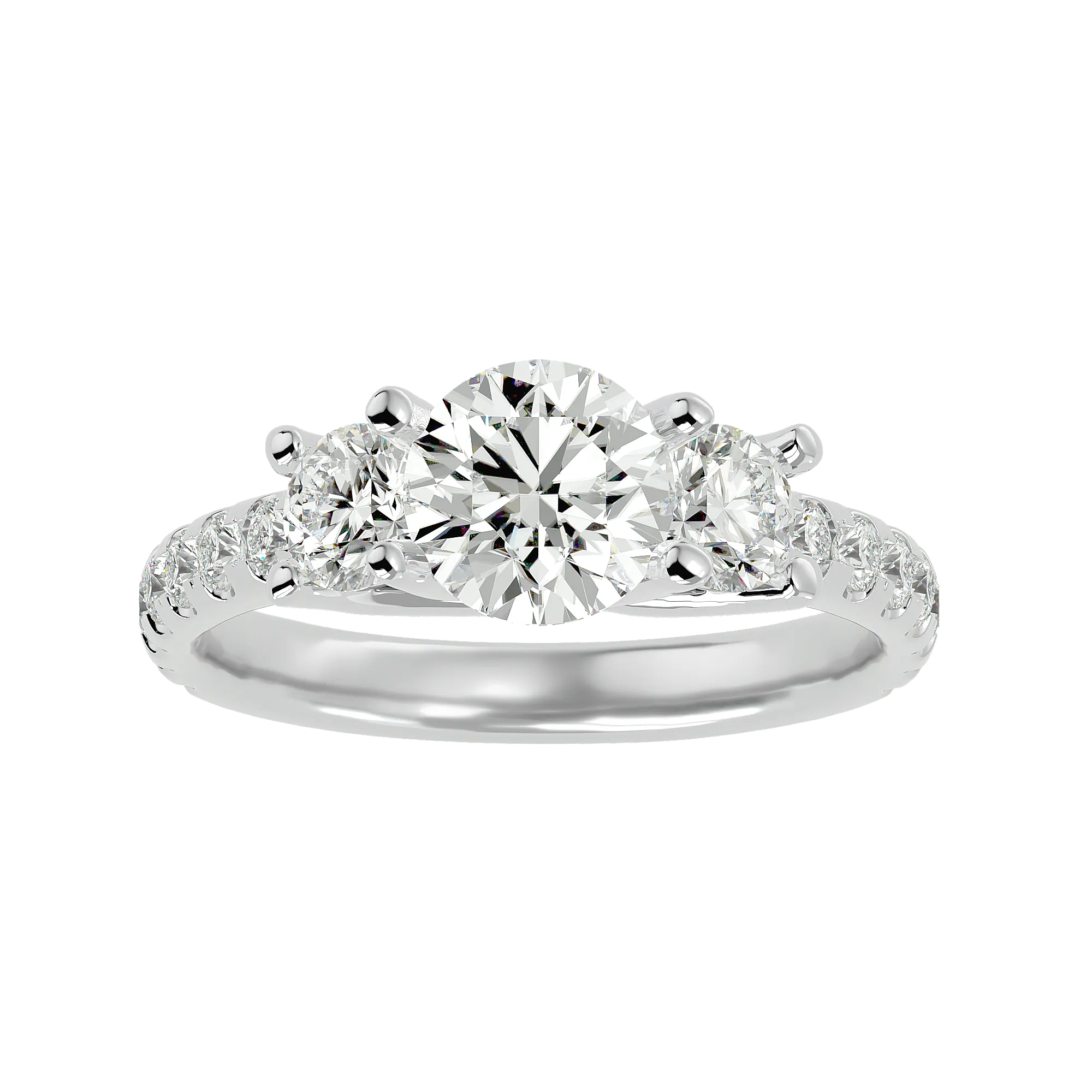 2 1/2 ctw Round Three Stone Lab Grown Diamond Ring