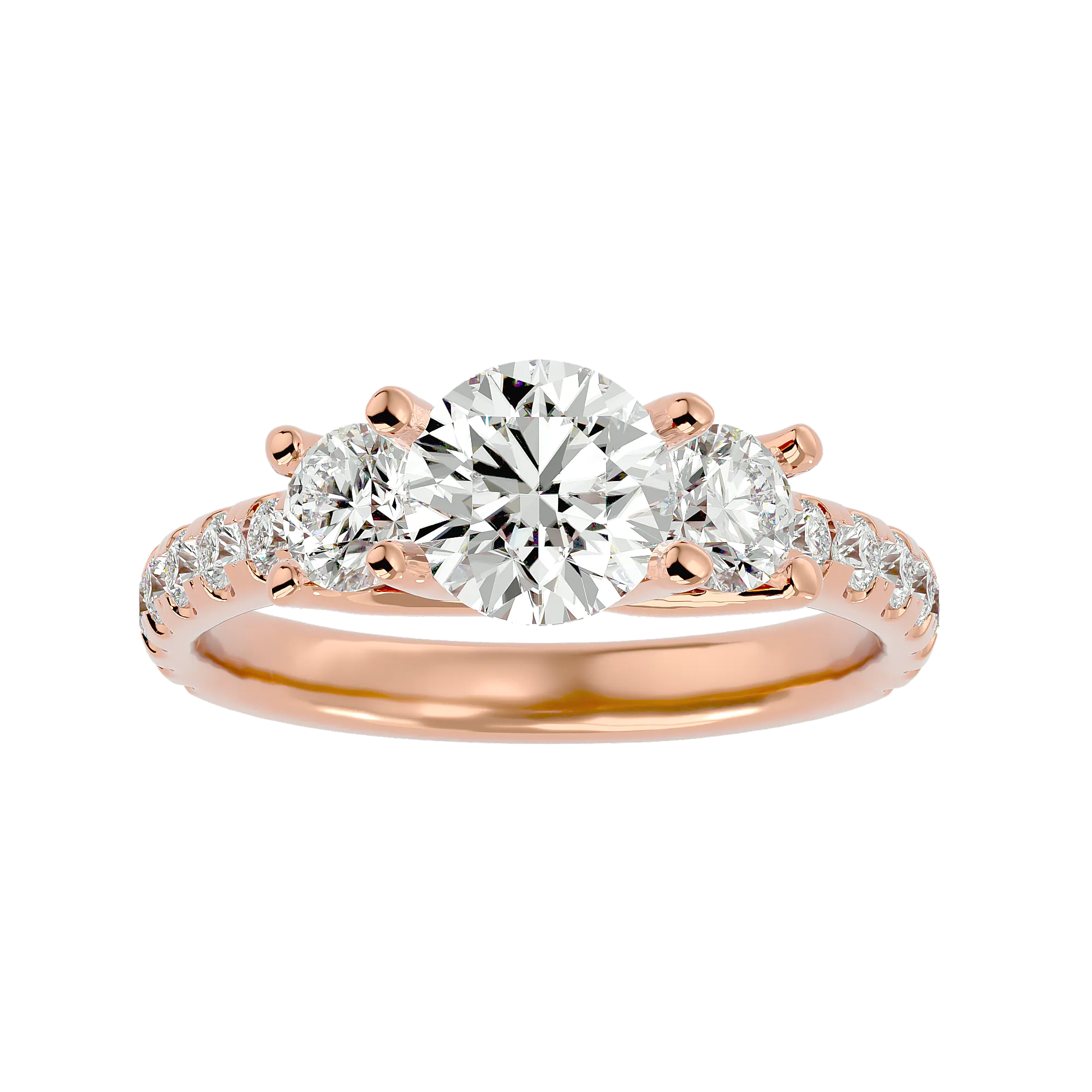 2 1/2 ctw Round Three Stone Lab Grown Diamond Ring