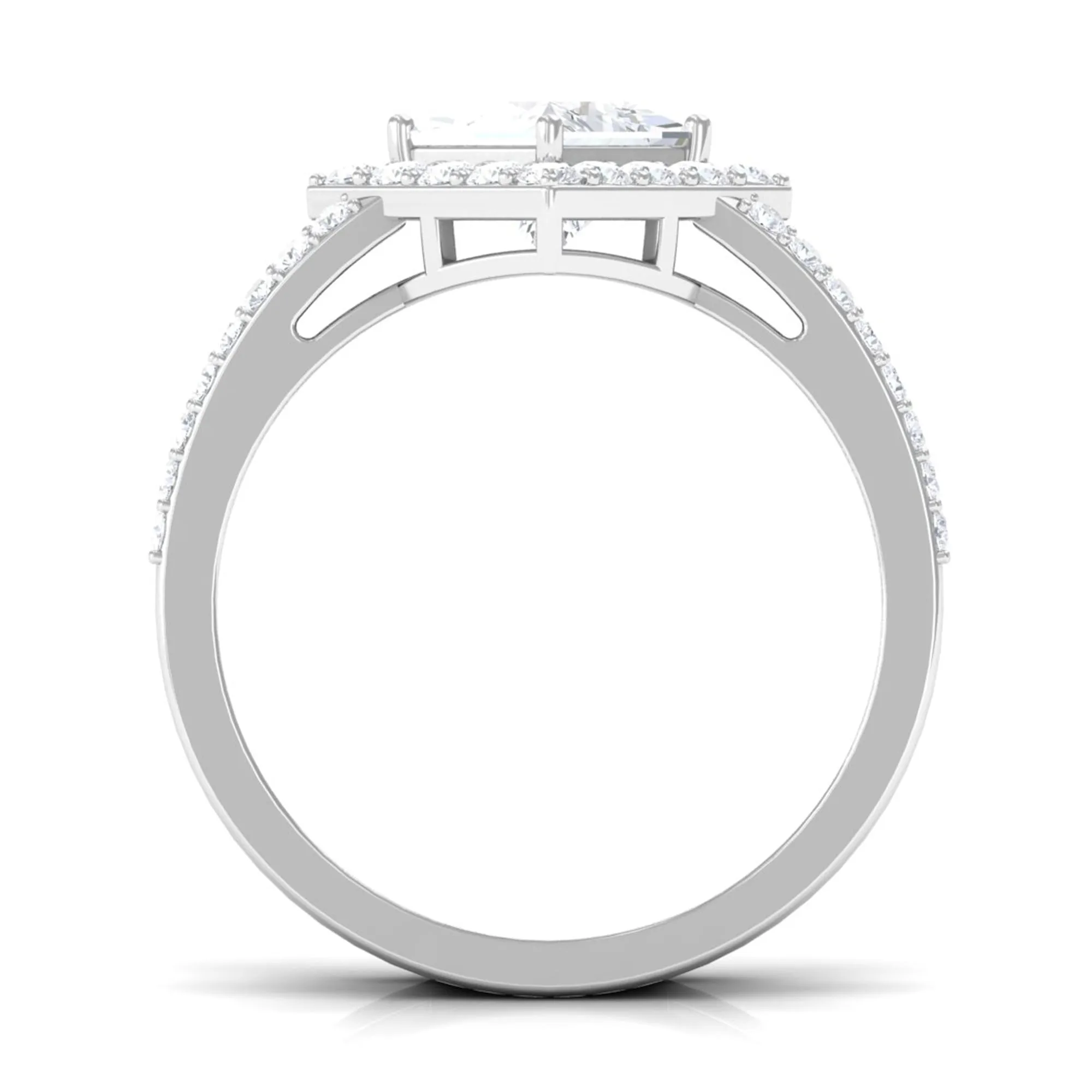 2.50 CT Princess Cut Zircon Double Engagement Band Ring