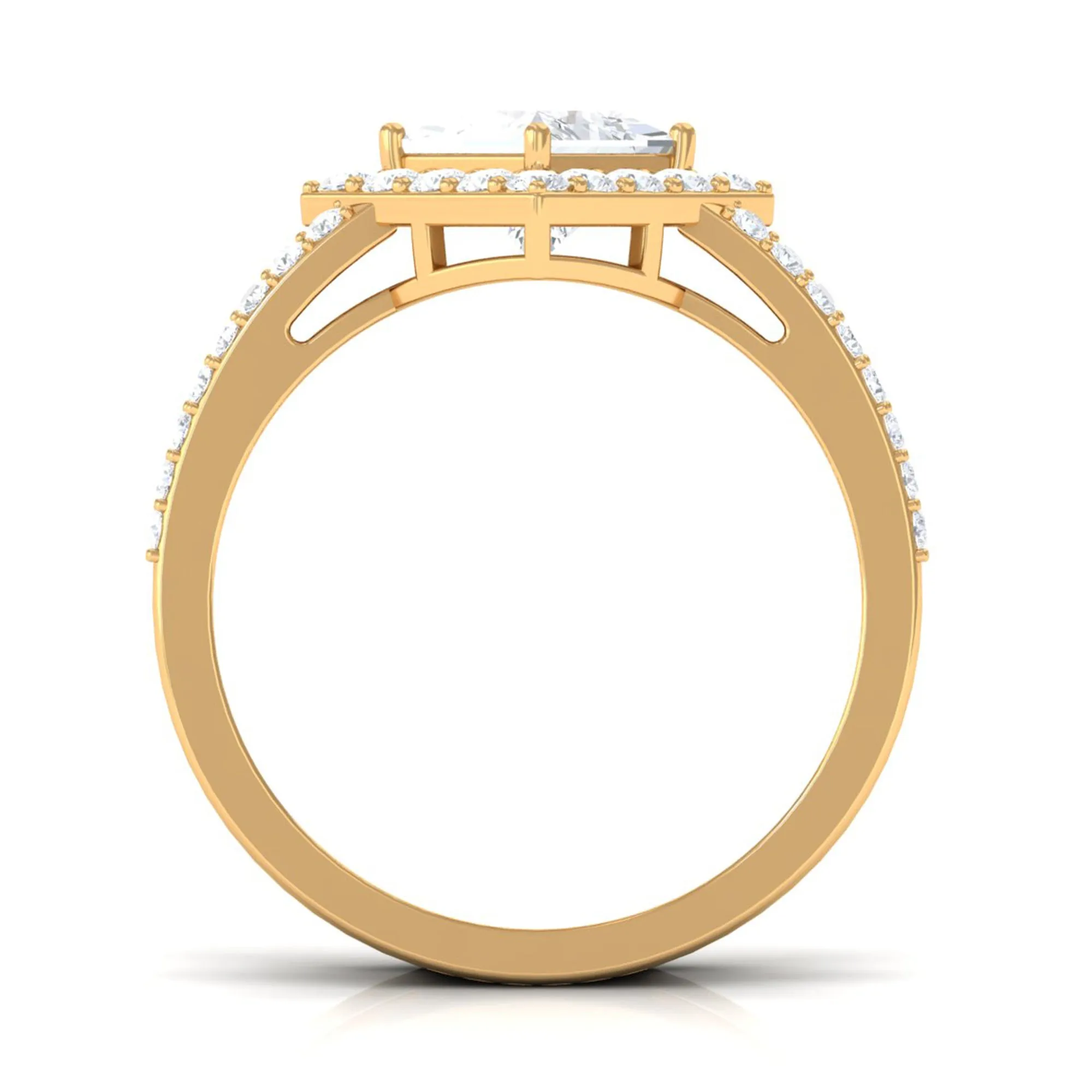 2.50 CT Princess Cut Zircon Double Engagement Band Ring