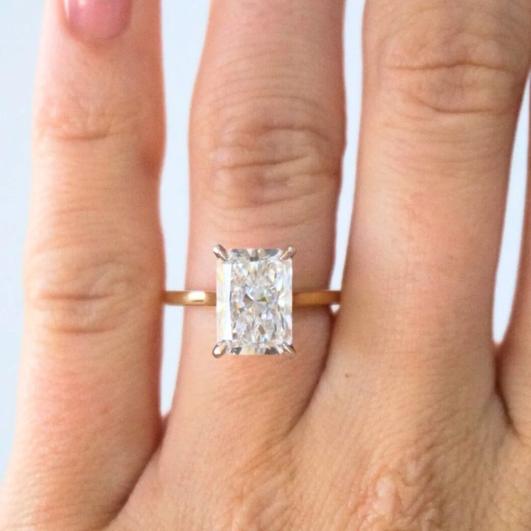 2.56 Carat Radiant Lab Engagement Ring with Hidden Halo | Engagement Ring Wednesday